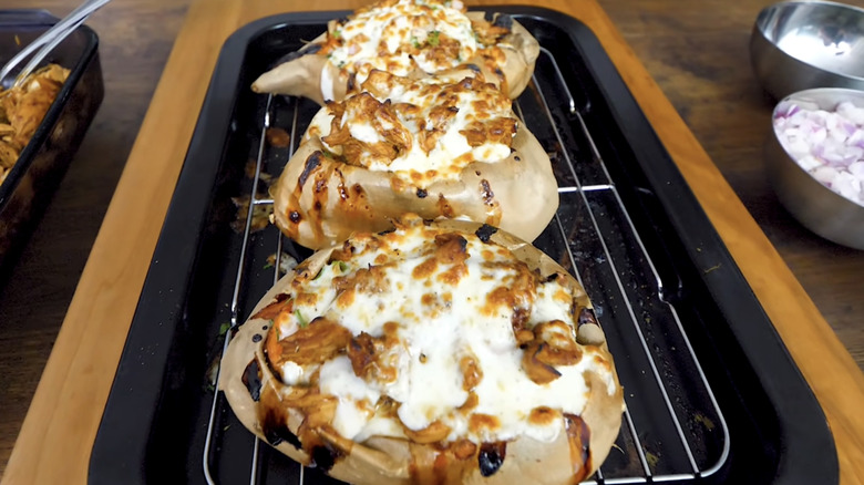 BBQ chicken-stuffed sweet potatoes