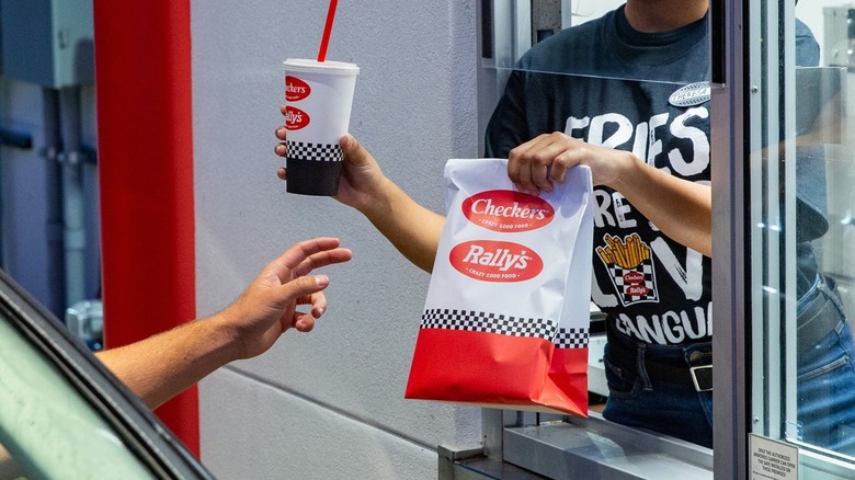 Checkers and Rally's drive-thru exchange