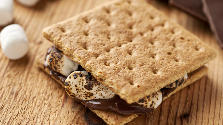 S'mores with chocolate and marshmallows