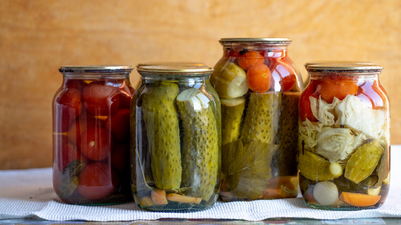 Jars of pickles