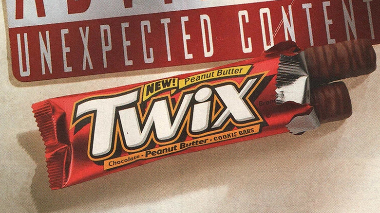 A Peanut Butter Twix print ad.