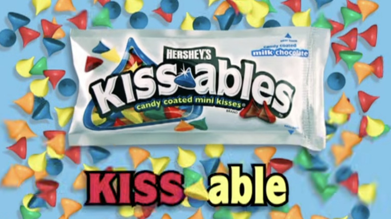Hershey's Kissables in a commercial.