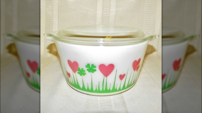 A Lucky in Love Pyrex dish