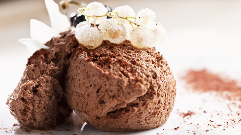 Elegant chocolate mousse
