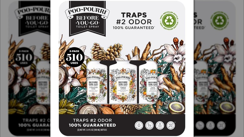 A three-pack of Poo-Pourri toilet spray