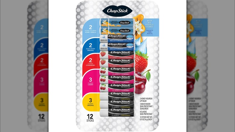 A ChapStick variety 12-pack
