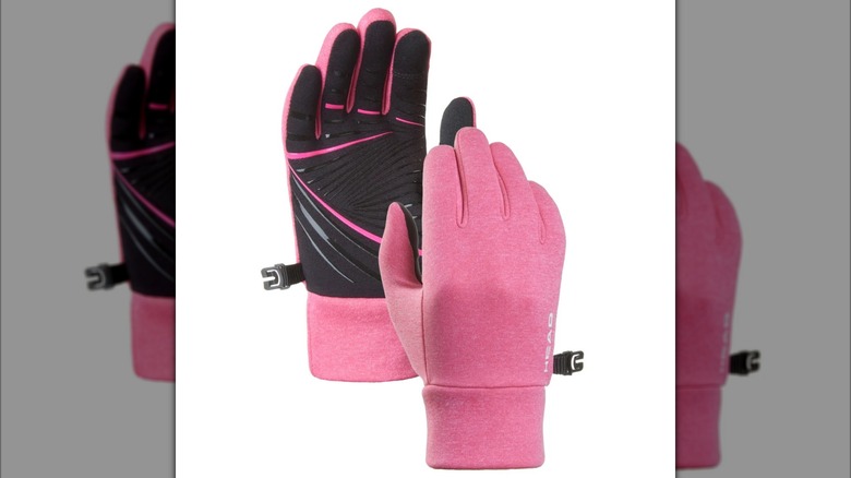 HEAD Kids' Touchscreen Gloves in pink and black