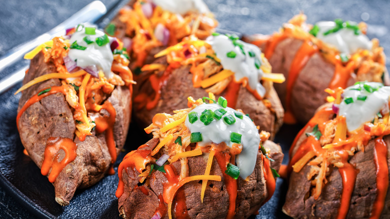 Loaded sweet potatoes