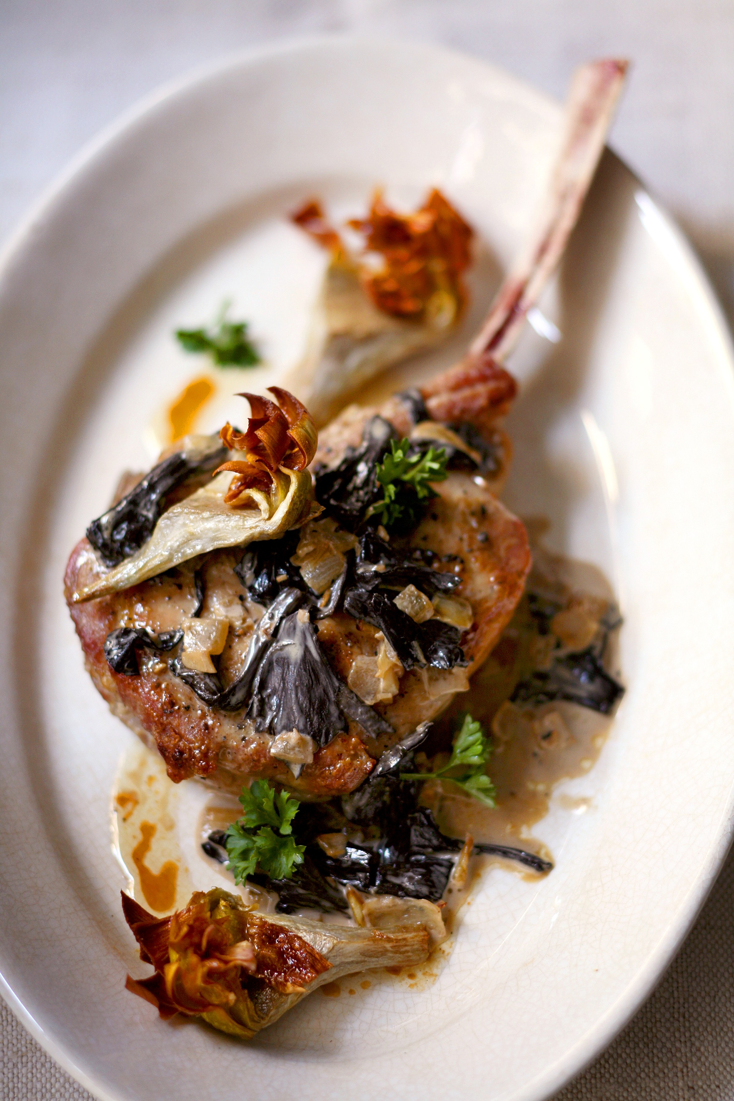 Roasted Veal Chops with Artichokes Recipe - Food Republic