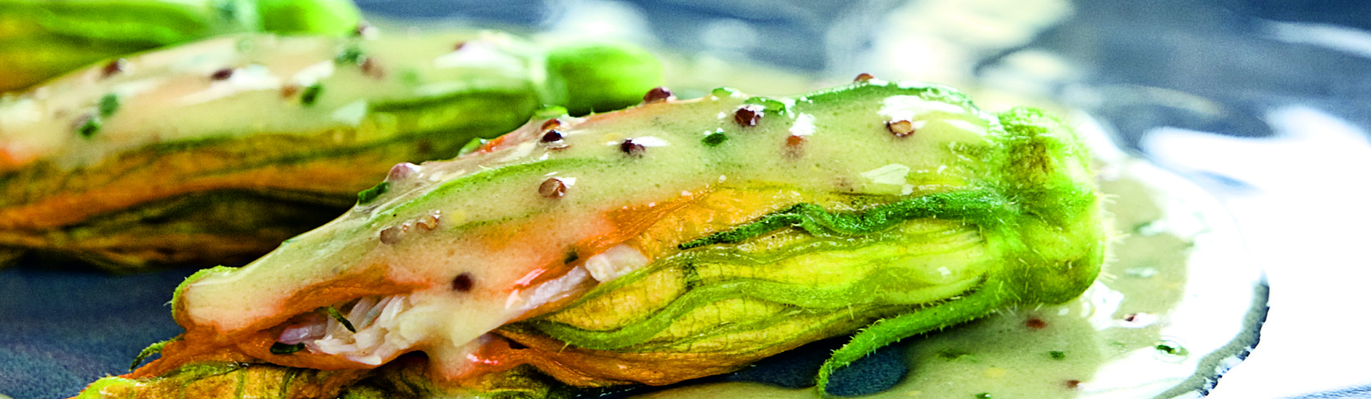CrabStuffed Zucchini Flowers Recipe Food Republic