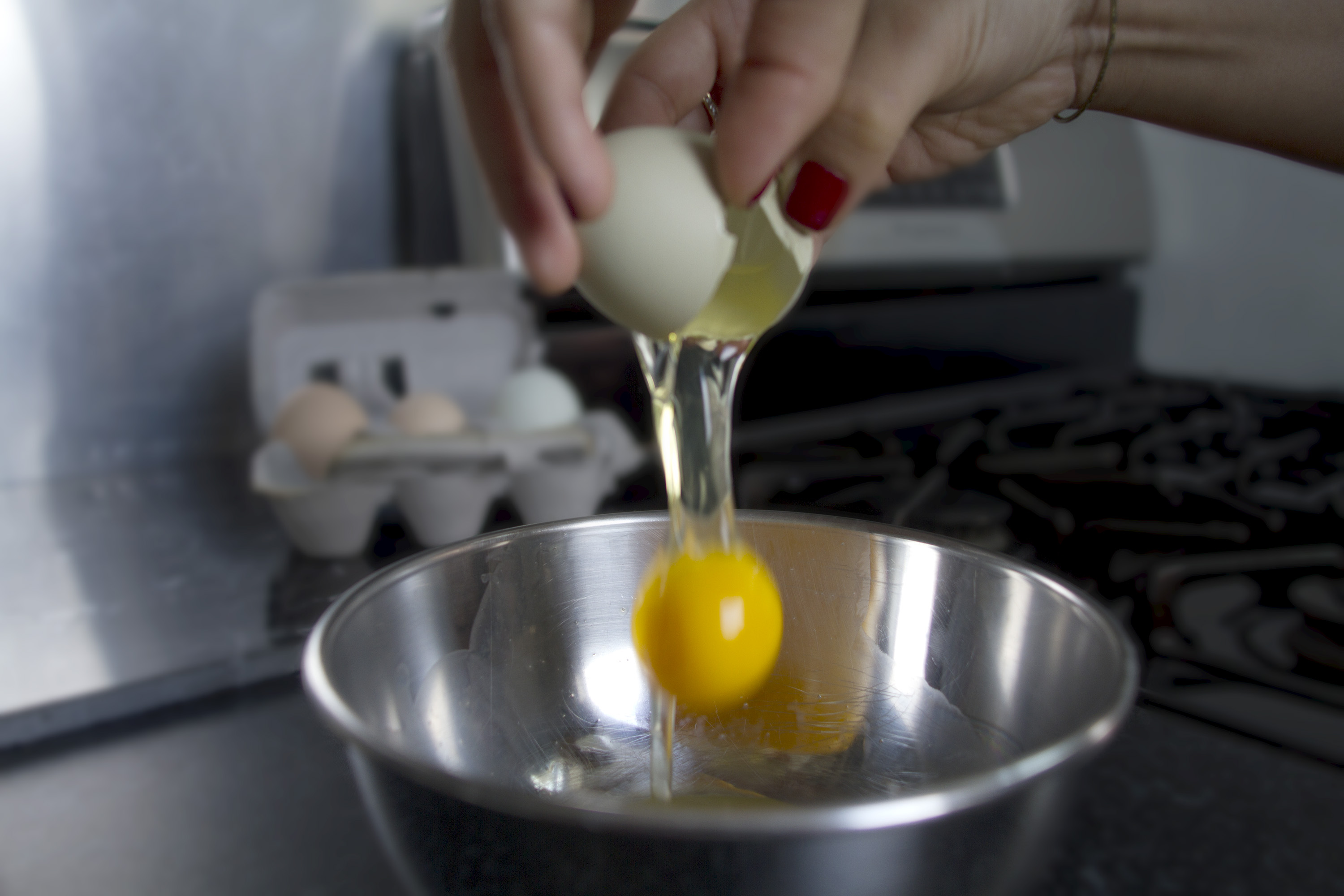 crack eggs