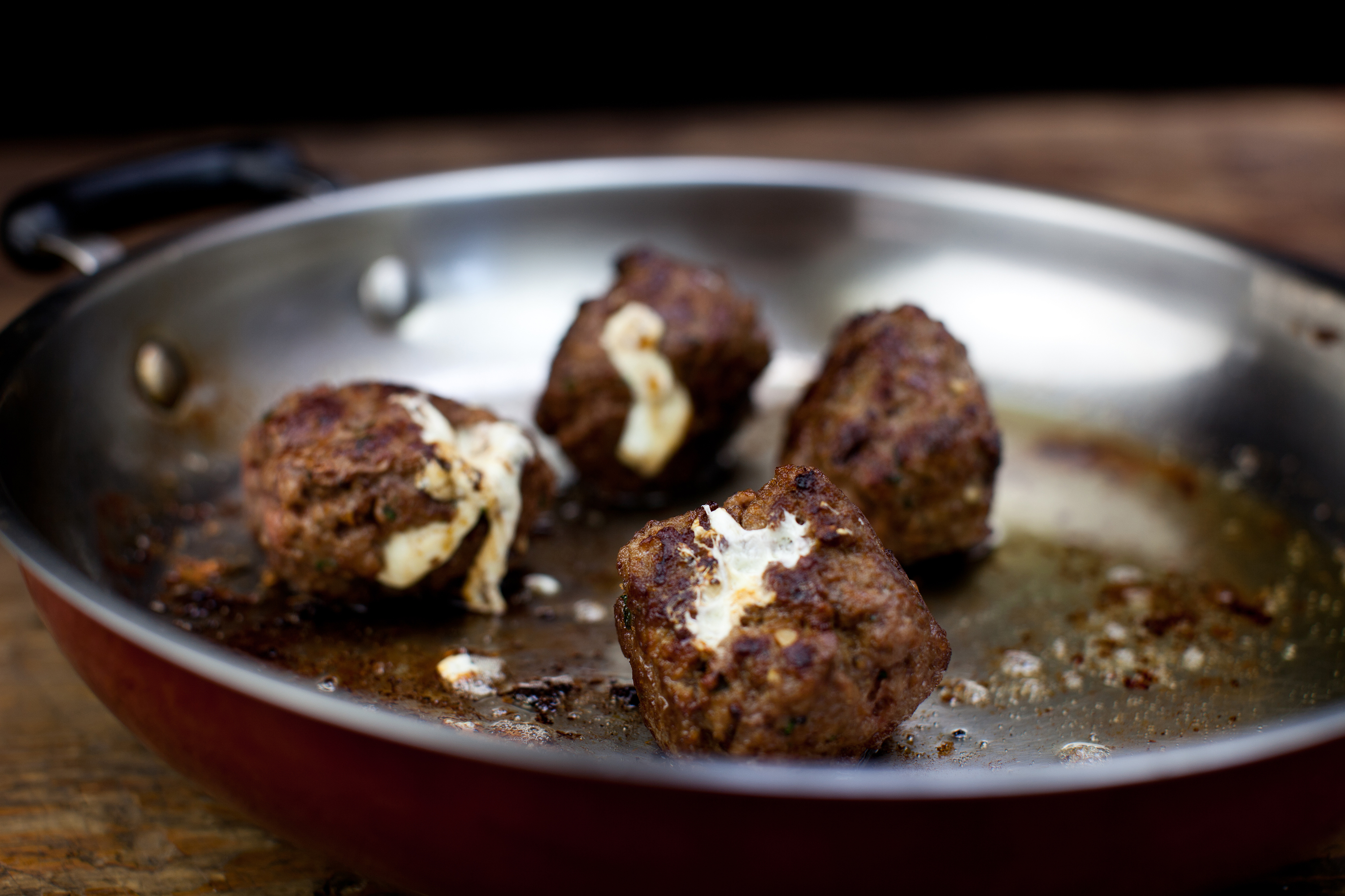 frying meatballs