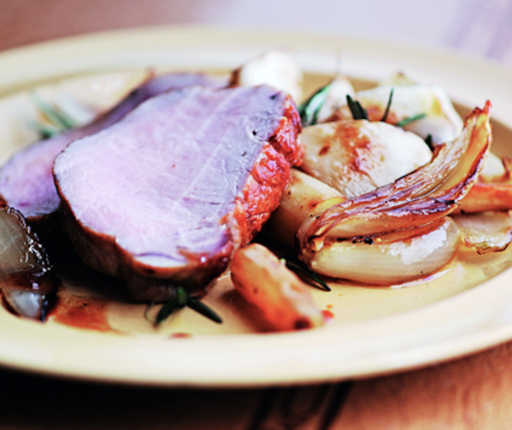 Brined Pork Loin W Caramelized Salsify Food Republic