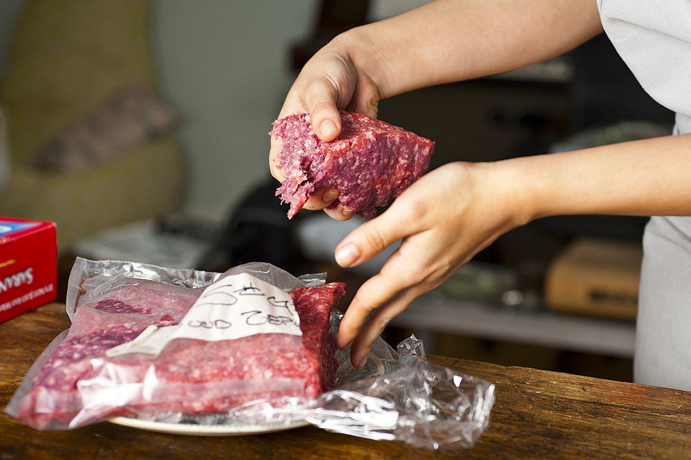 tear off a hunk of meat