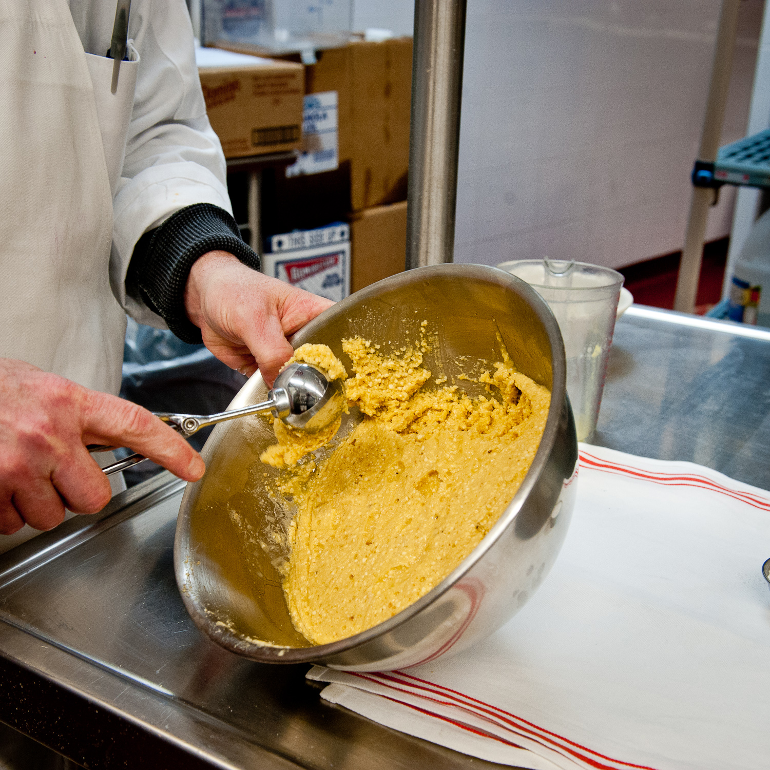 Chill batter, then scoop