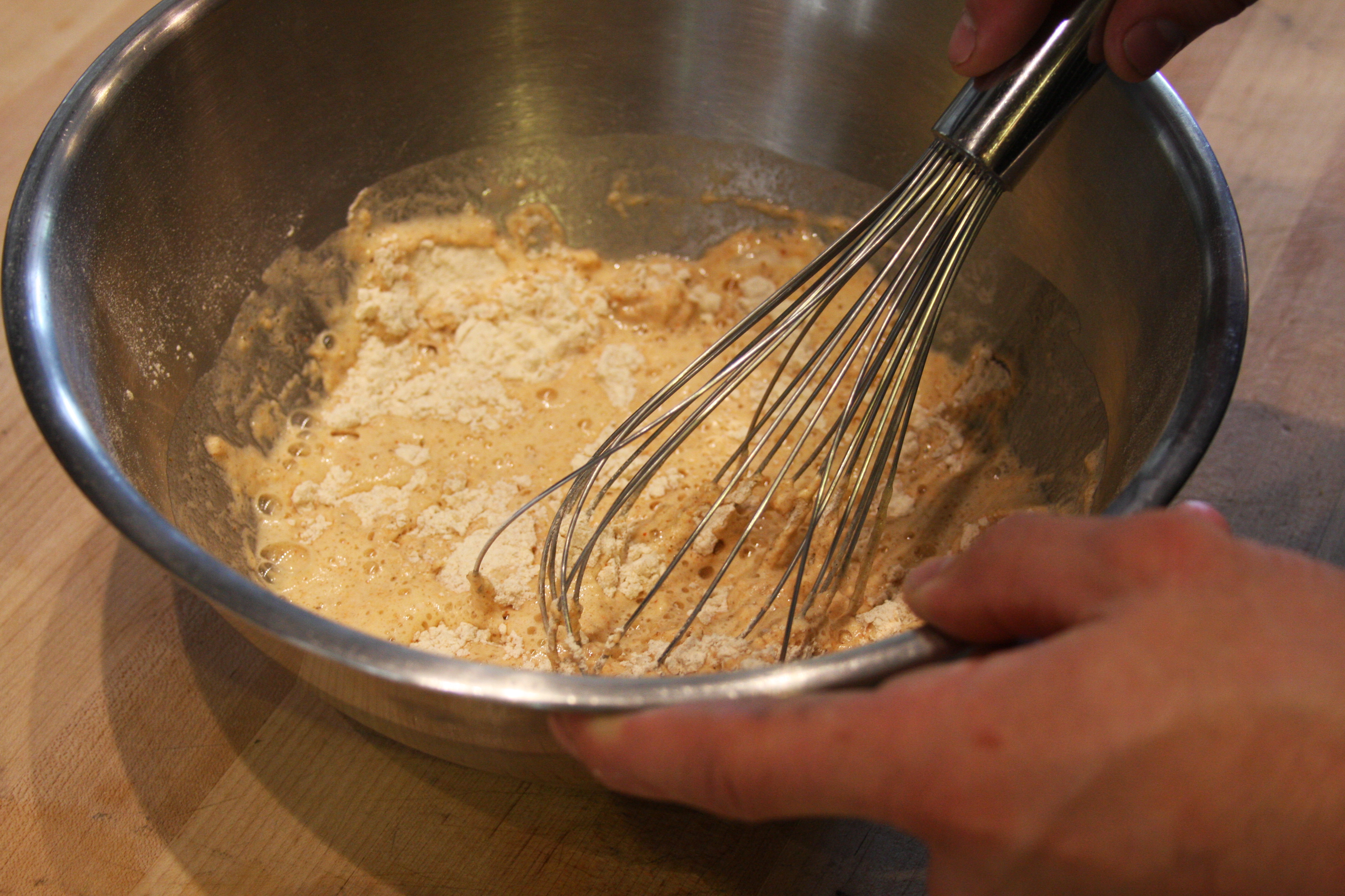 whisk in soda water