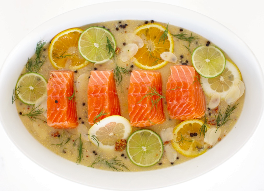 CitrusPoached Salmon With Dijon Mustard Sauce Recipe Food Republic