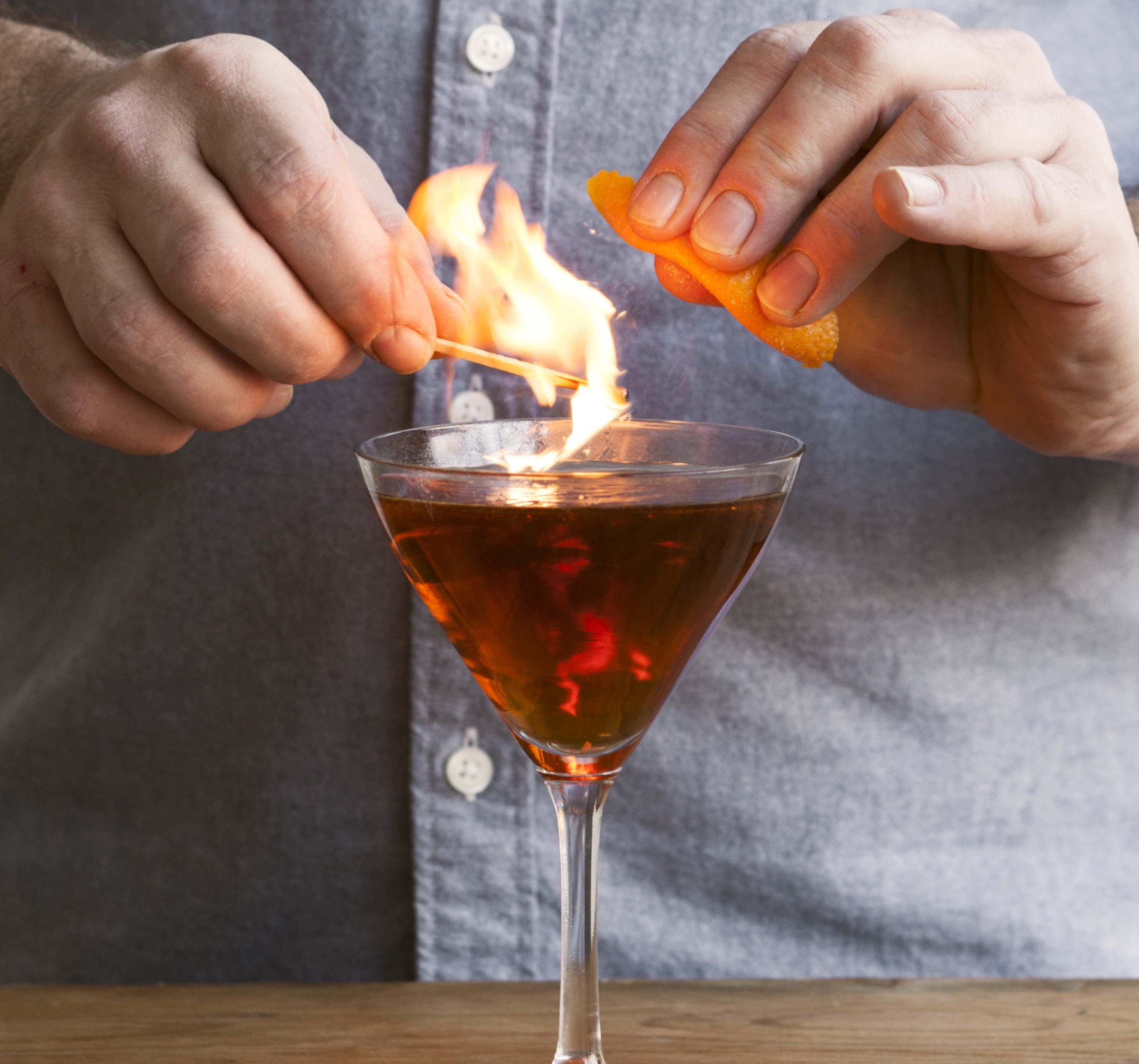 How To Flame An Orange Peel For Cocktails Food Republic
