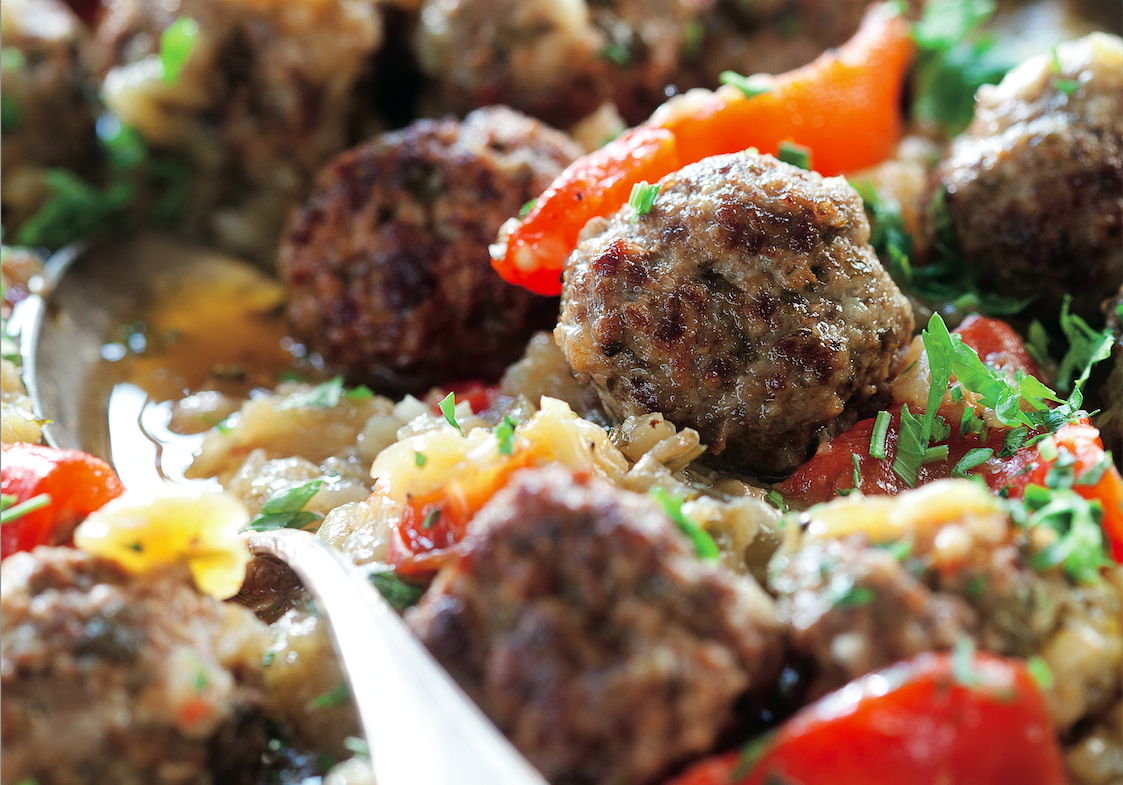 beef and eggplant meatballs