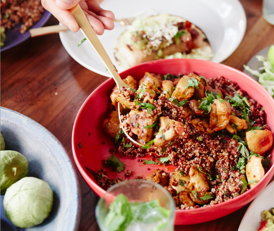 quinoa con pollo