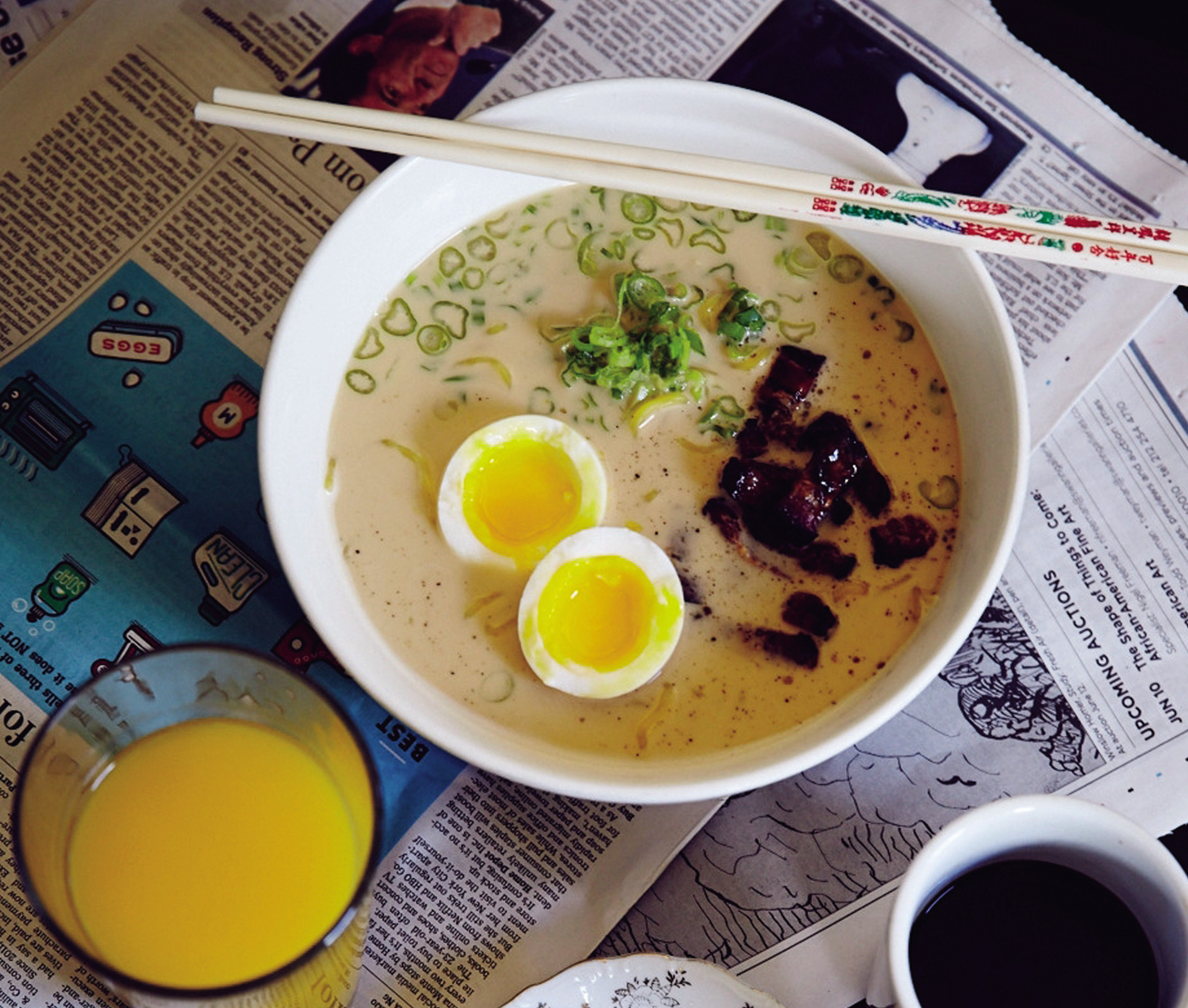 Buttered-Toast Ramen With Bacon And Eggs-image