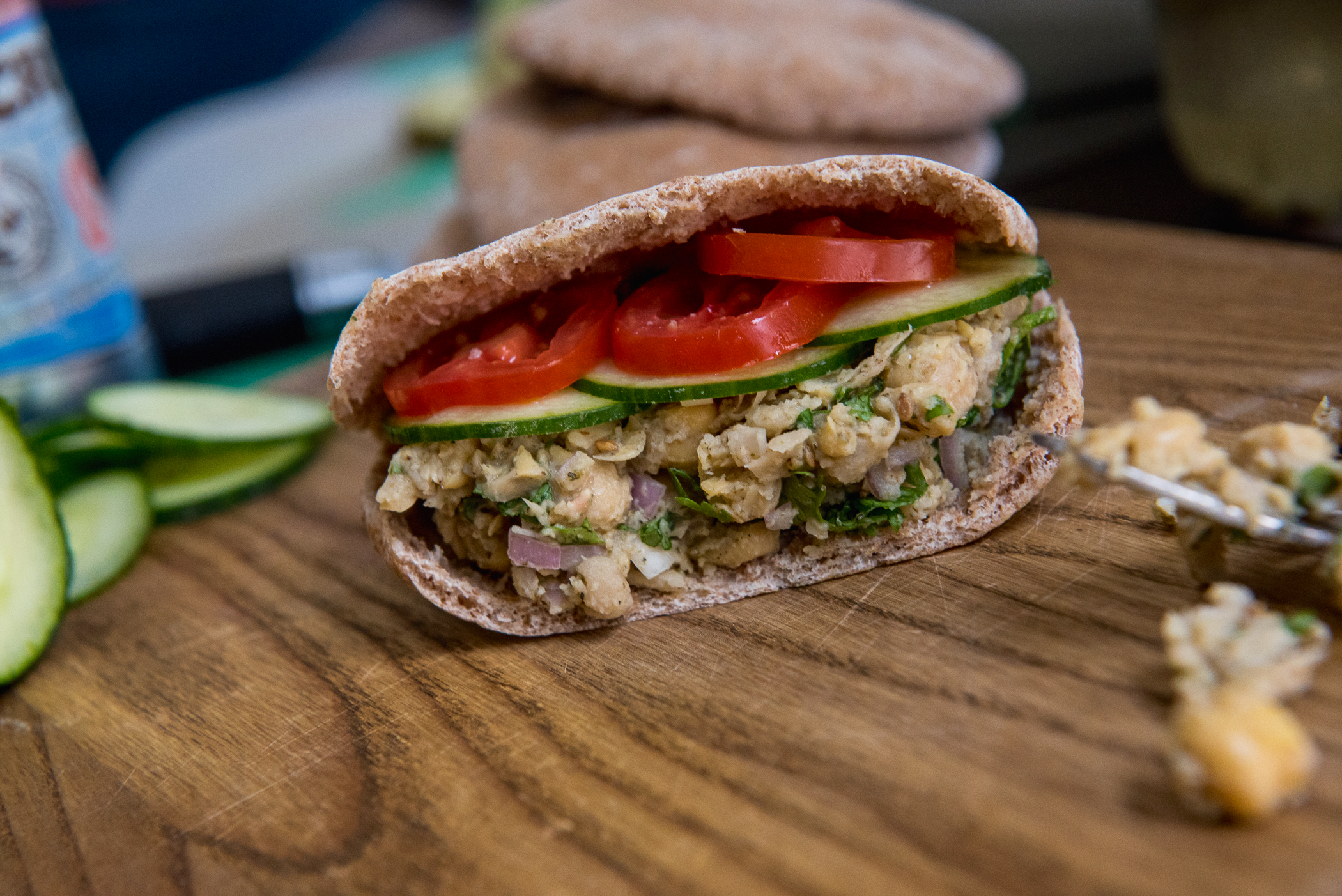 Mini Chickpea Salad Pita Sandwiches - Food Republic