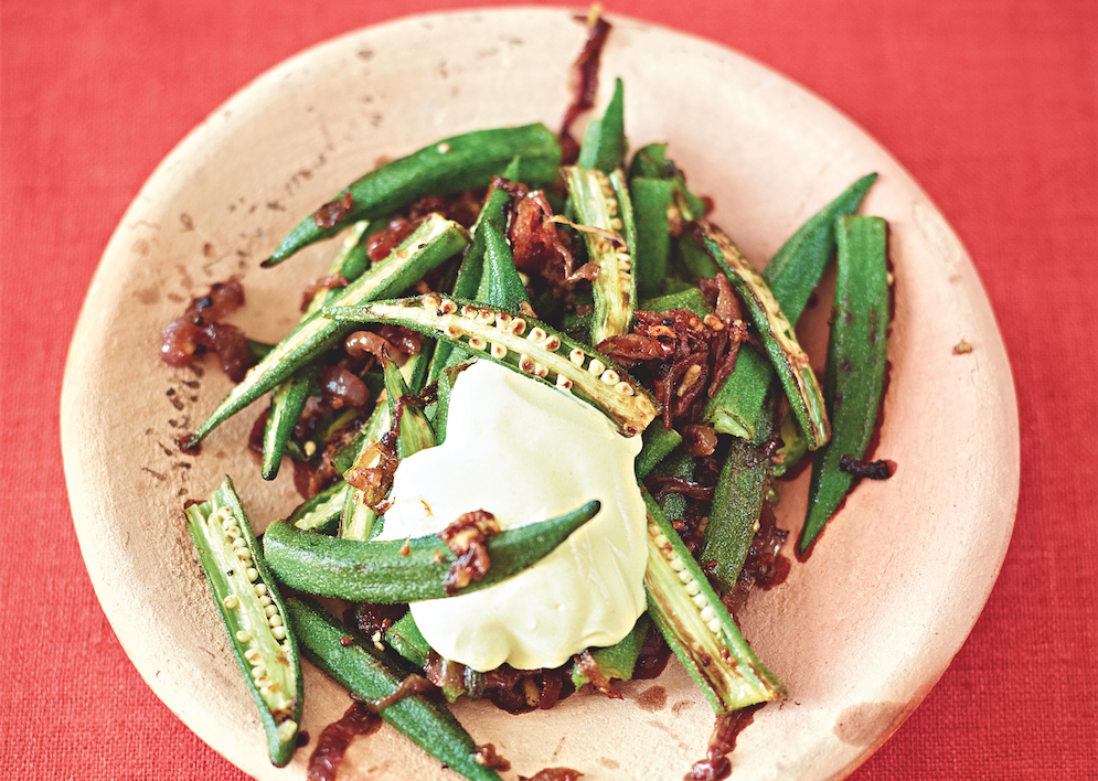 PanFried Okra With Caramelized Onions and Yogurt Food Republic