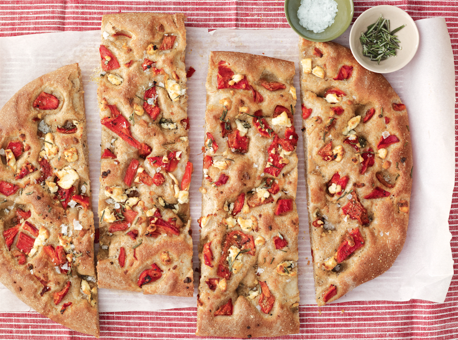 Roasted Red Pepper Focaccia With Goat Cheese Food Republic