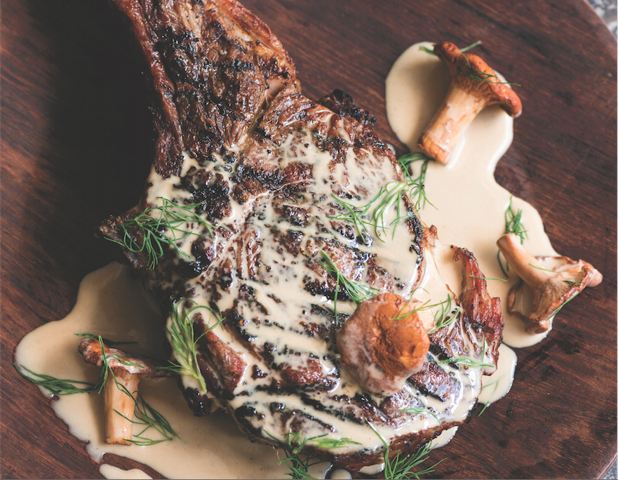 Grilled Veal Chops With Chanterelle Mushroom Stroganoff Food Republic