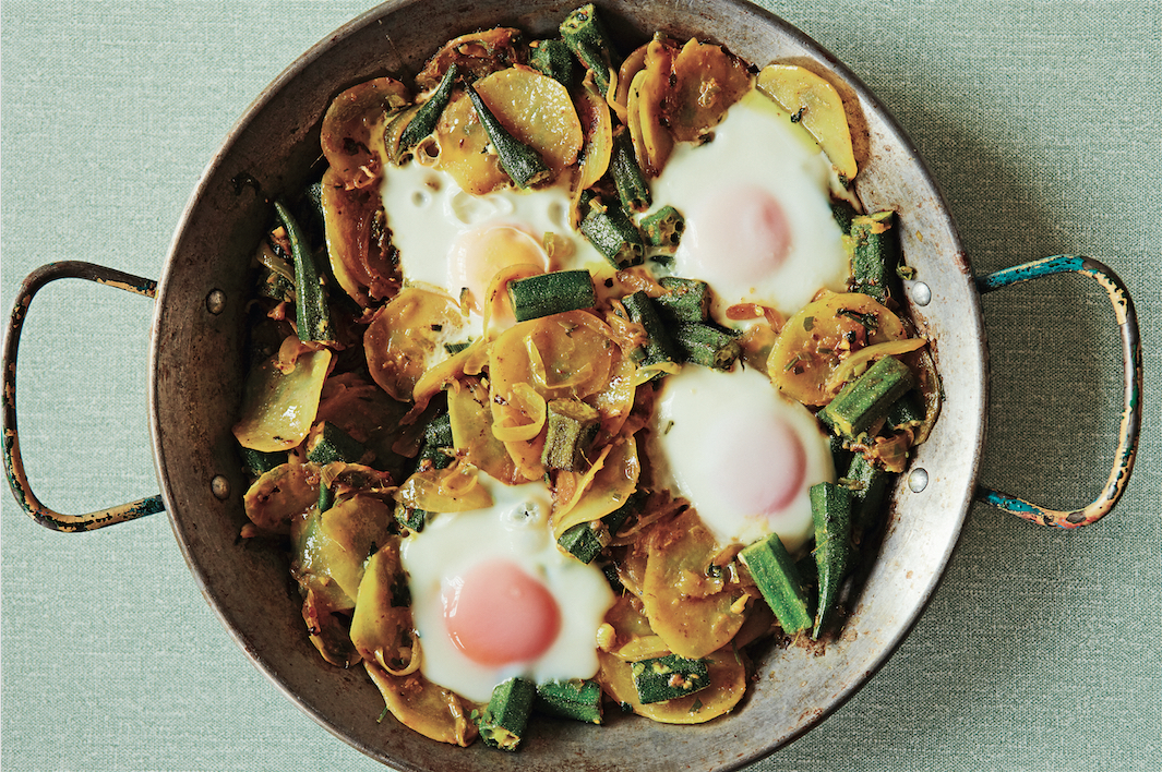 Parsee Perfect Indian Okra And Eggs On Potatoes Food Republic
