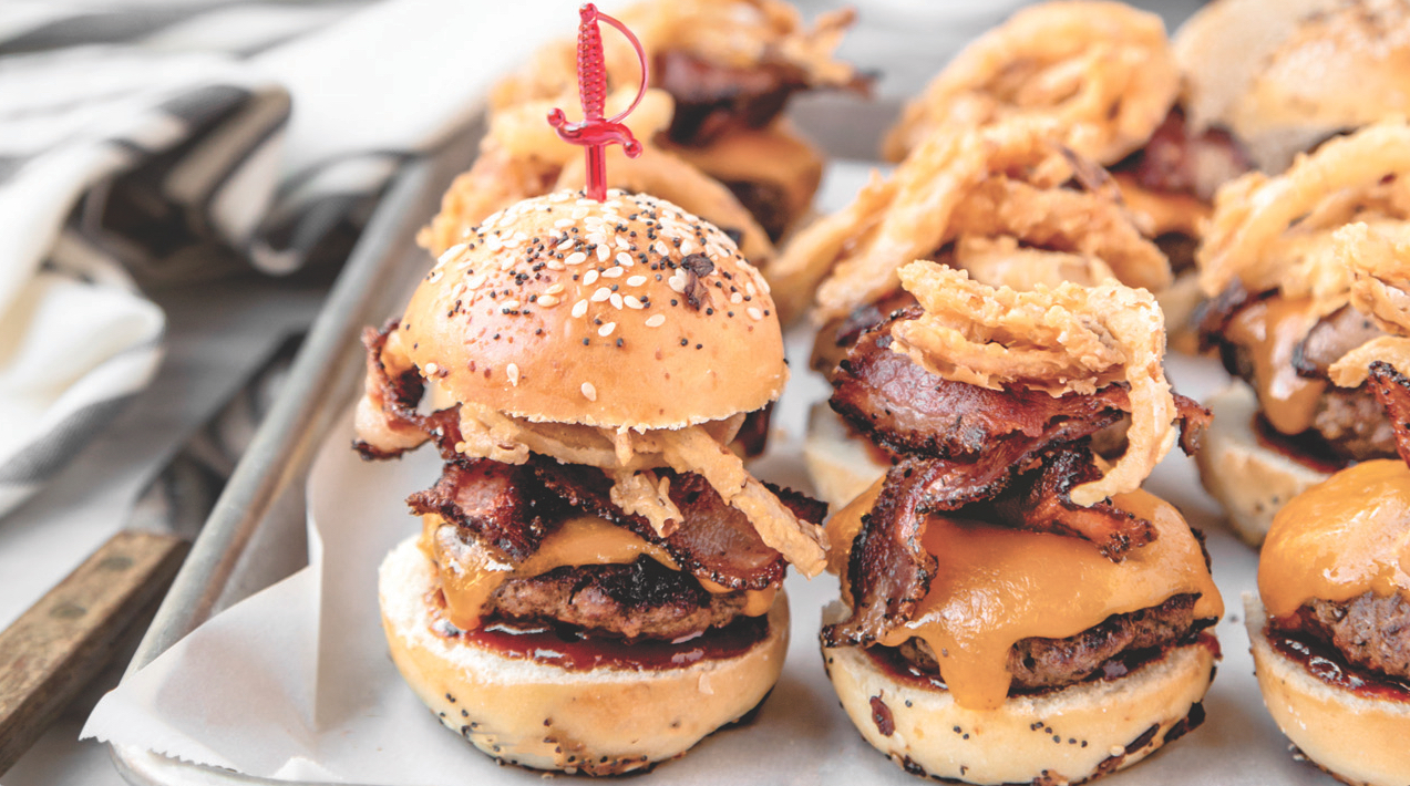 Western Bacon Cheeseburger Sliders Recipe Food Republic