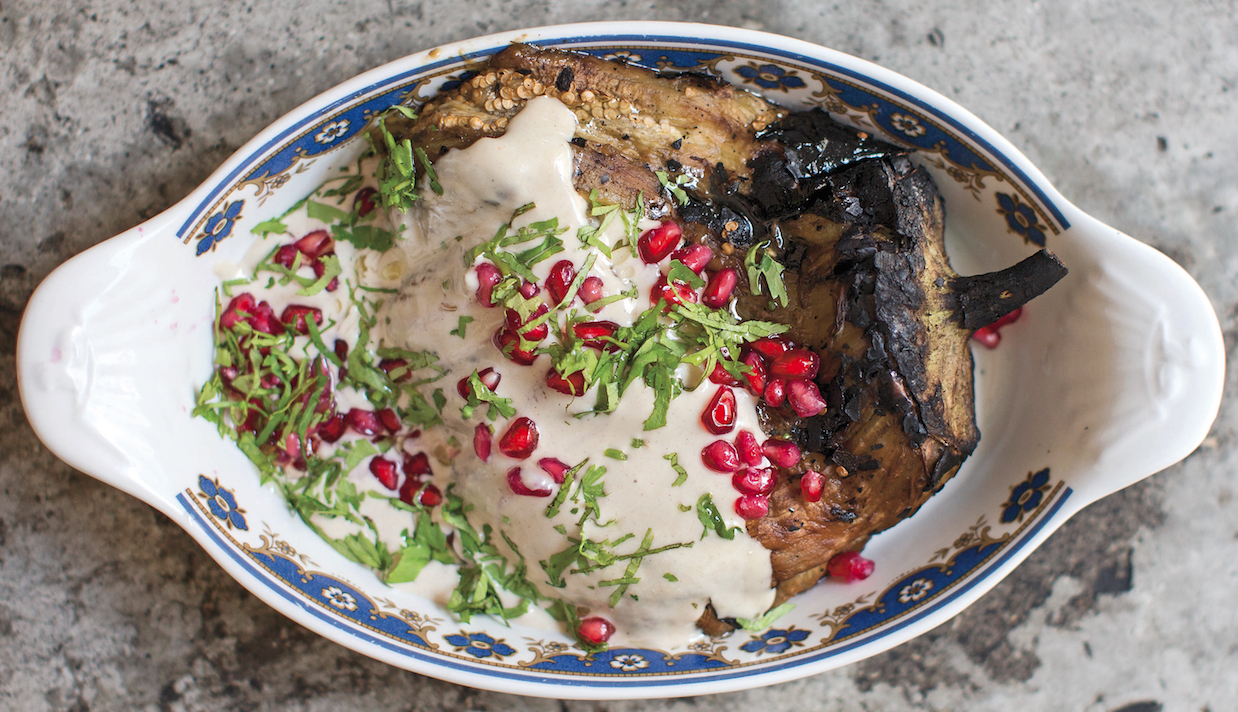Burned Eggplant With Tahini , A Delicious Smoky Treat