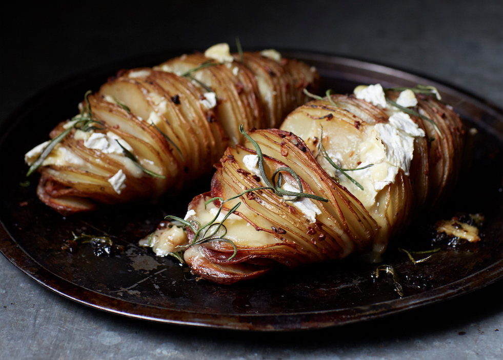 Giant Hasselback Potatoes With Cheese And Garlic