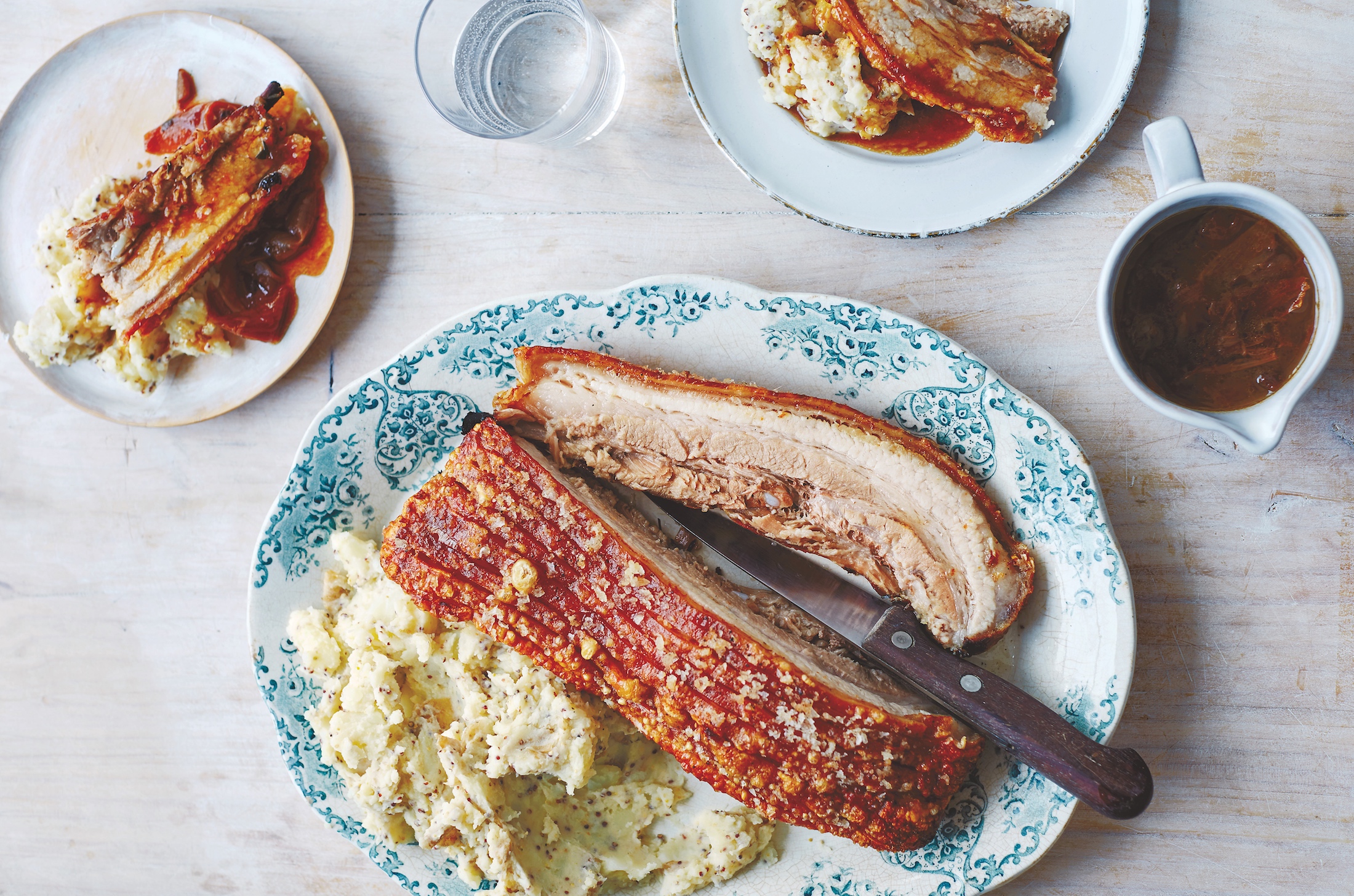 Comfort Food Slow Roast Pork Belly With Mustard Mash