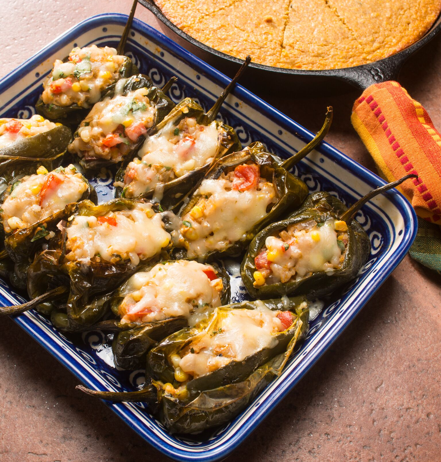 The Moosewood Collective's Stuffed Poblano Peppers Recipe
