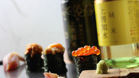 Drinking Sake With Sushi