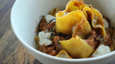 Kevin Fink's pappardelle and confit pork ragu from Emmer & Rye